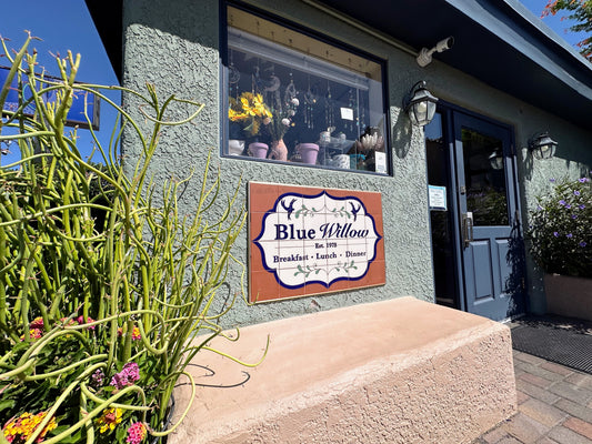 Blue Willow Tile Mural Sign