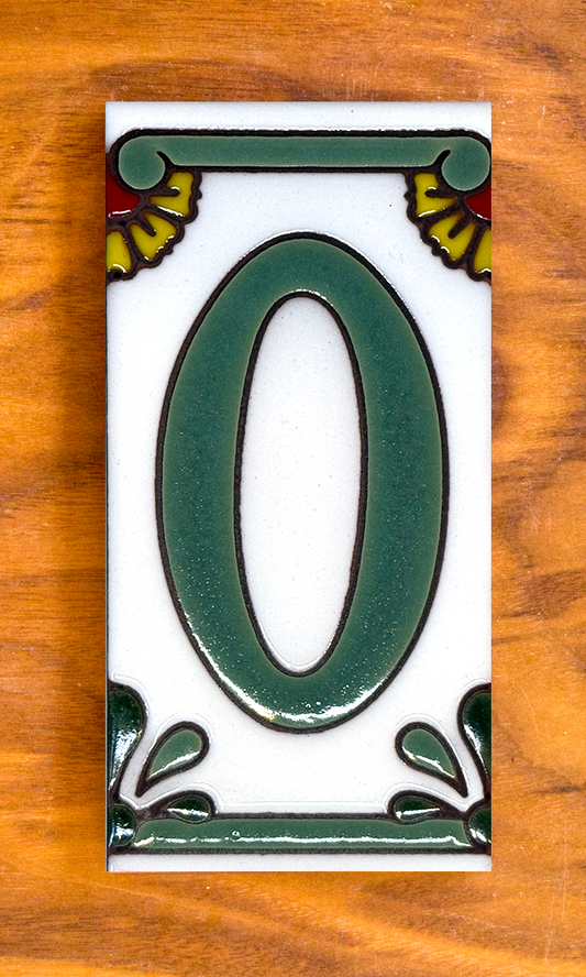 Dragonfly: Green on White Individual 3x6 House Number Tiles and End Caps