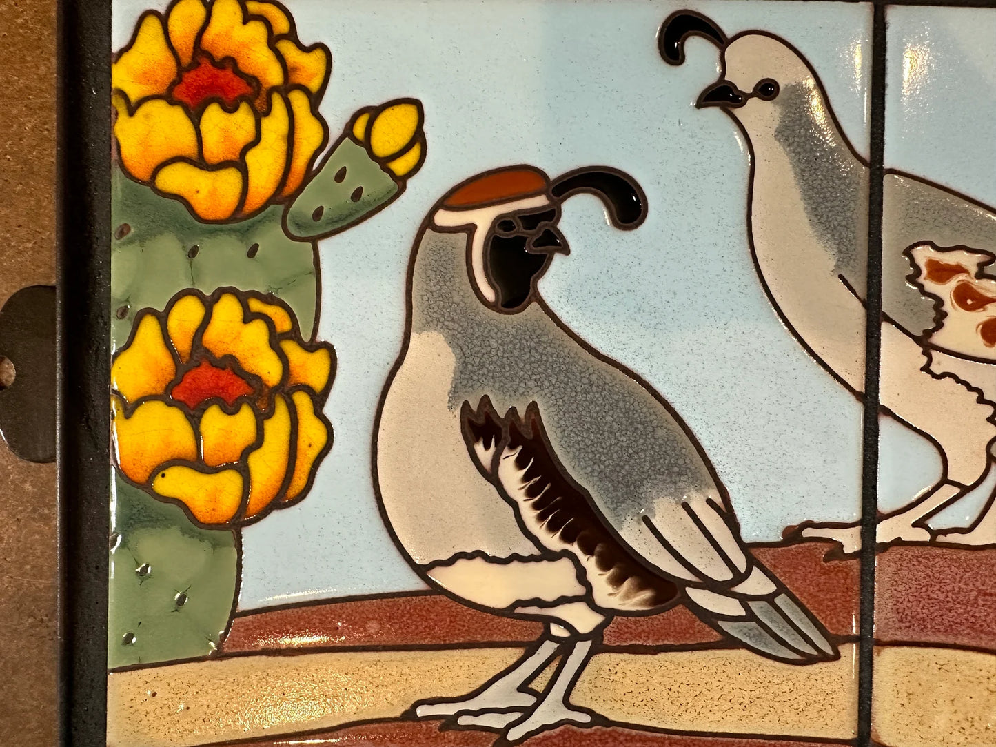 16"x8" framed Quail Mural