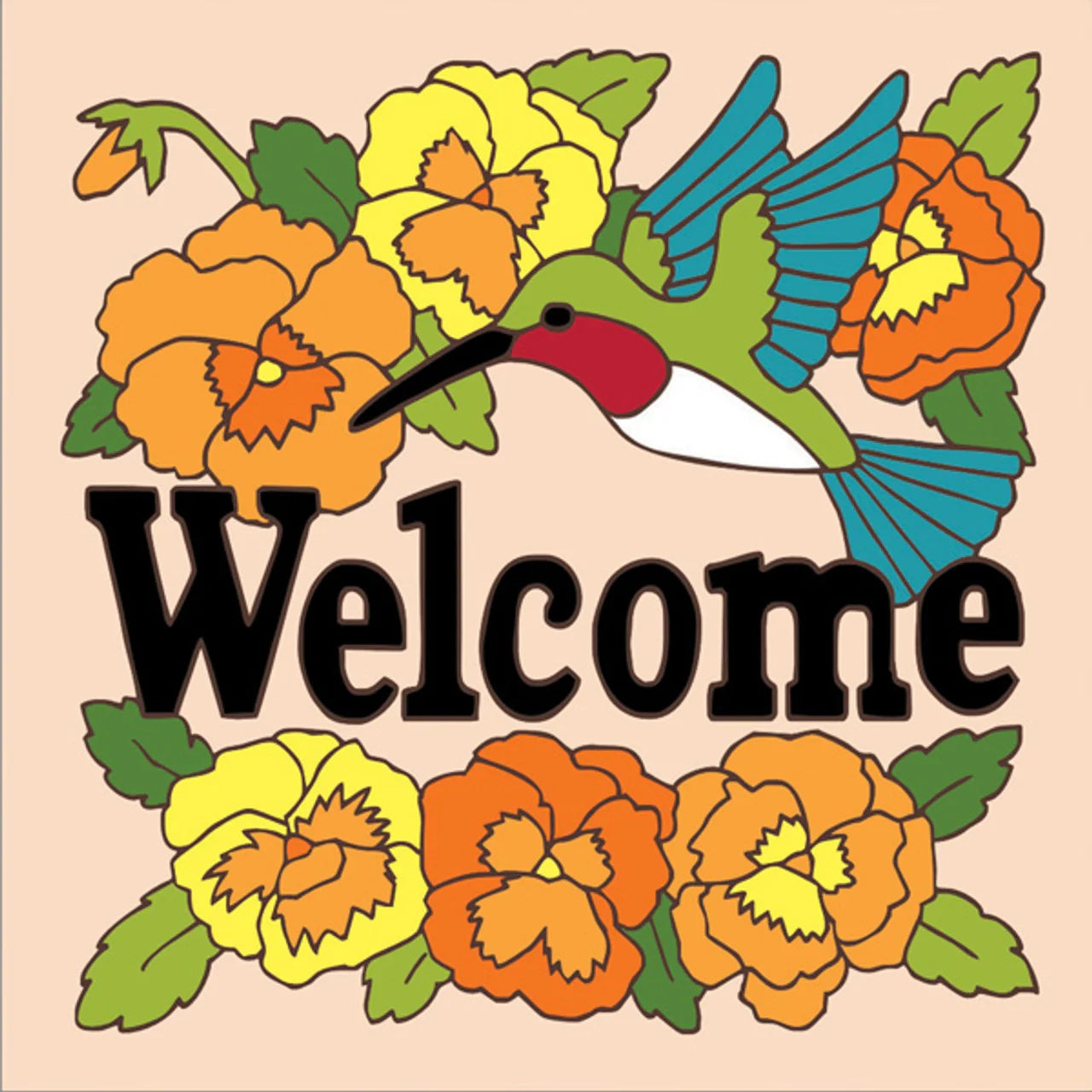 10/2 1pm: Glaze a 6" Art Tile Workshop - Welcome Hummingbird