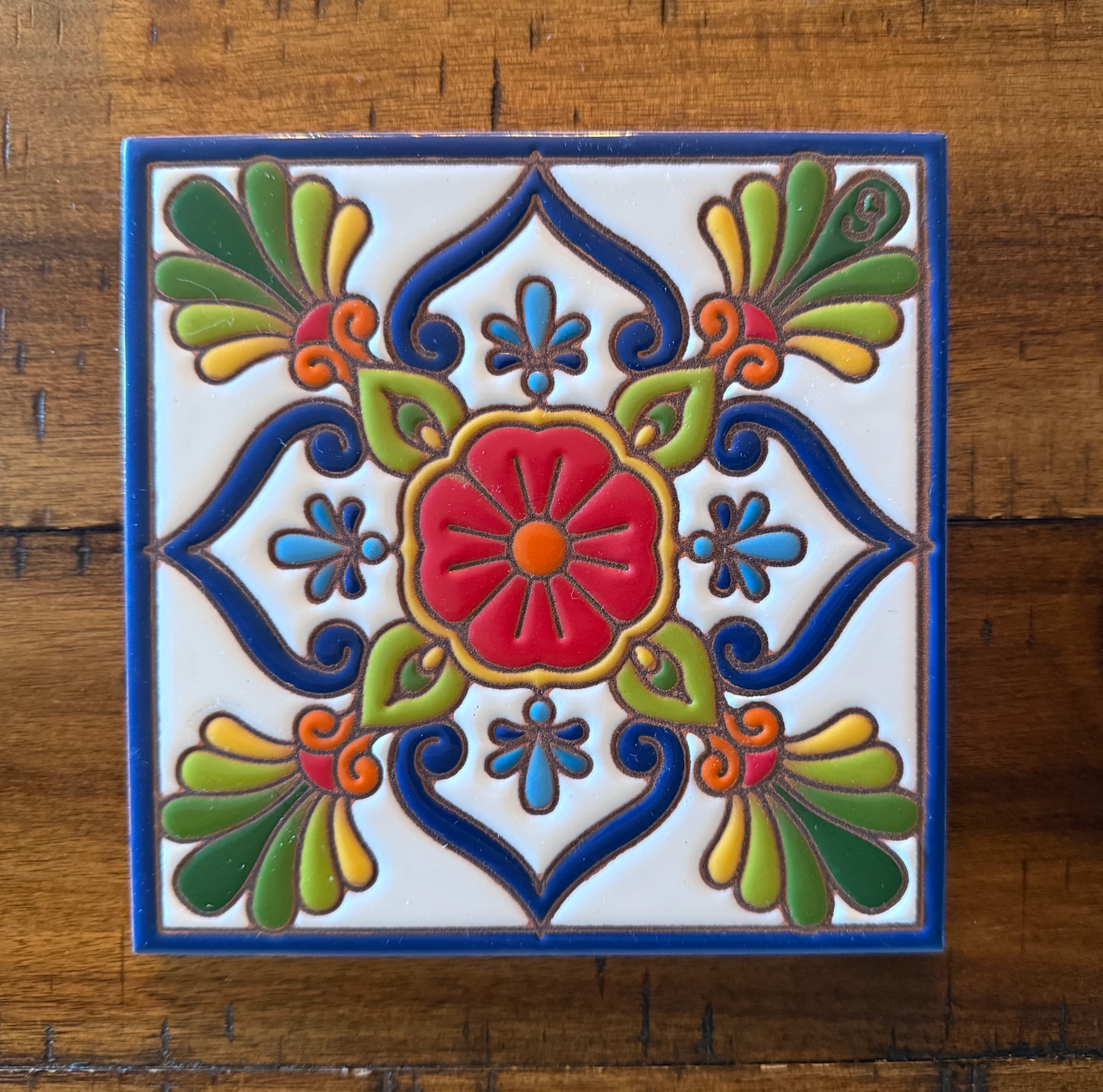 10/1 10am: Glaze a 6" Art Tile Workshop - Colorful Talavera Tile