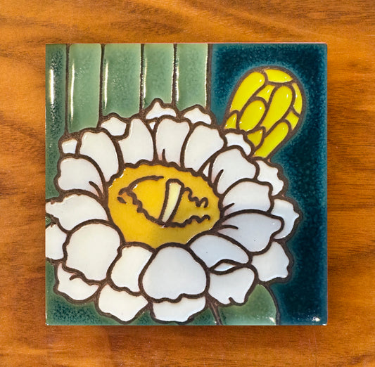 Desert Flora Coaster: Saguaro (4.25" square)