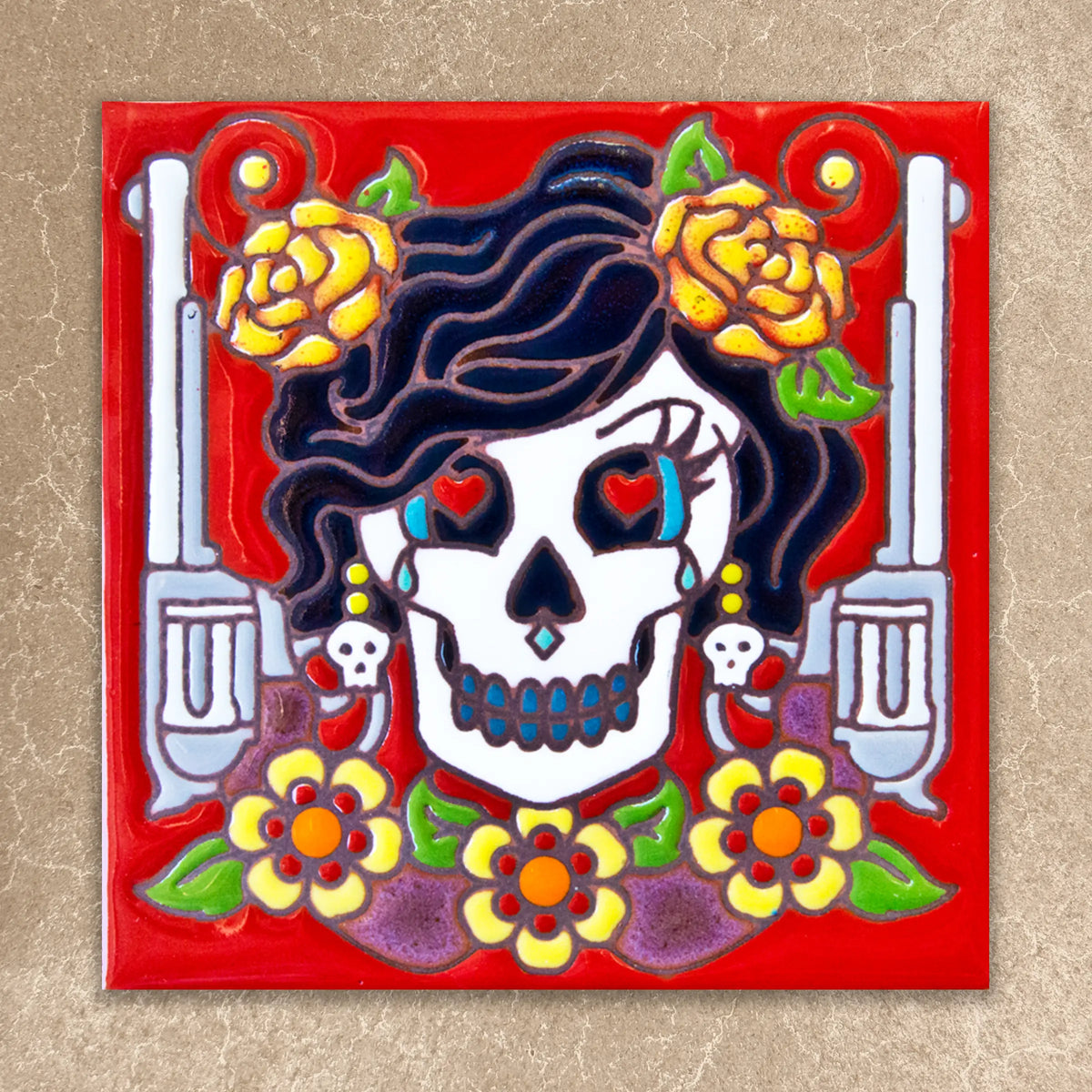 Day of the Dead Bandita Tile (6005), Earthtones Heritage Collection