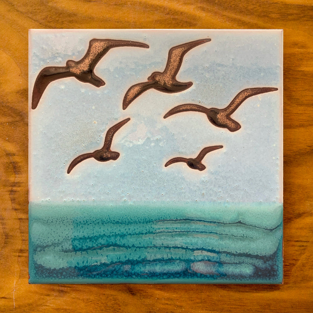 Seagulls Art Tile Trivet