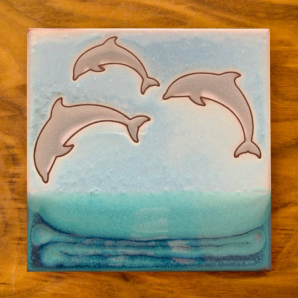 Dolphins Tile Art Trivet