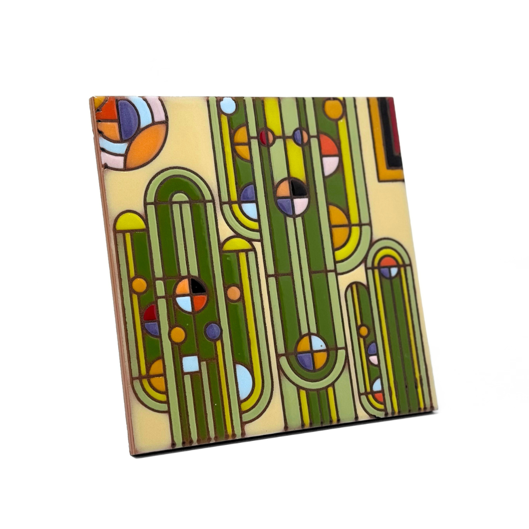 Frank Lloyd Wright© Saguaro Forms Tile Art Trivet | Art and Architecture lovers gift | Southwest Desert Art