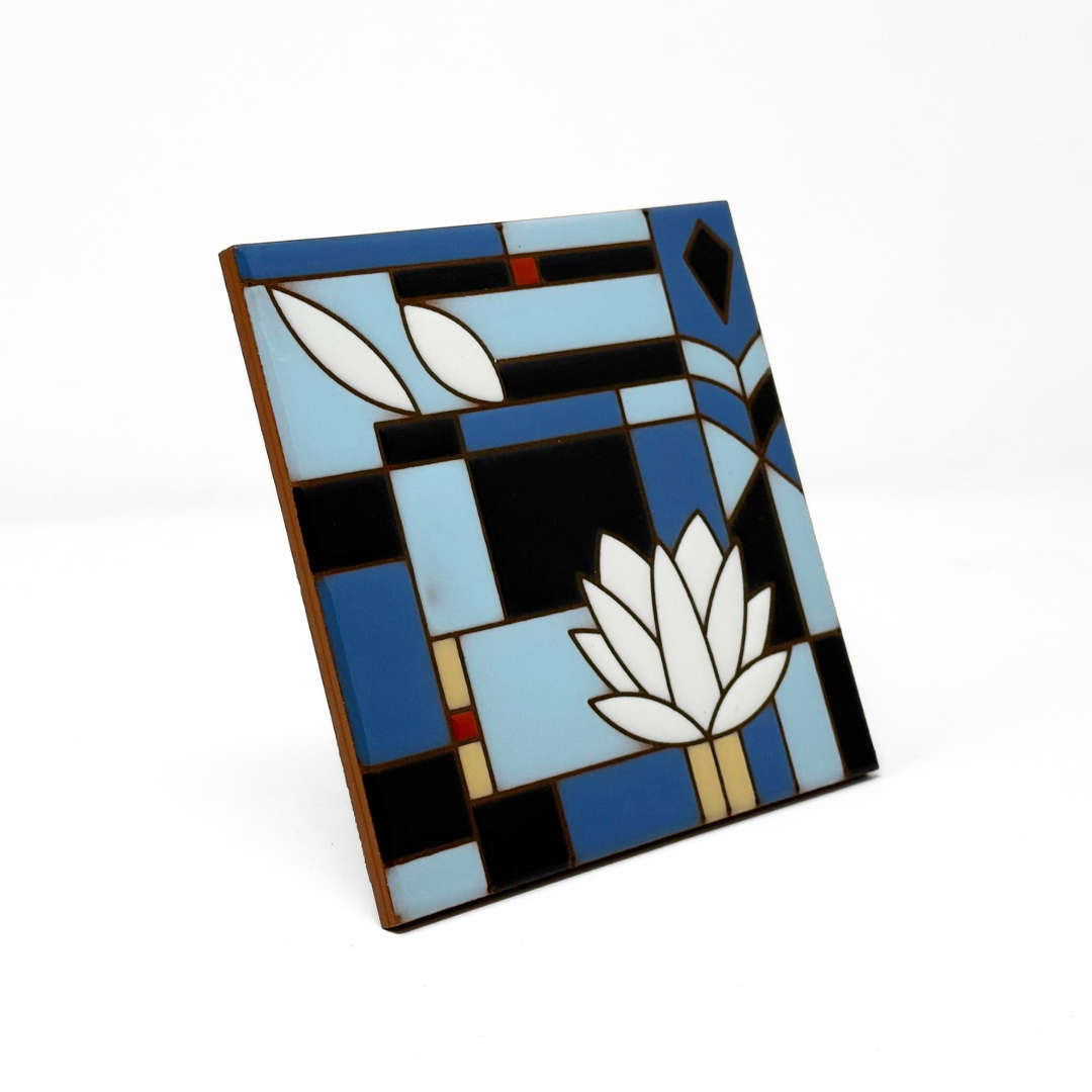 Frank Lloyd Wright© Waterlilies Tile Art Trivet | Art and Architecture lovers gift | Southwest Desert Art
