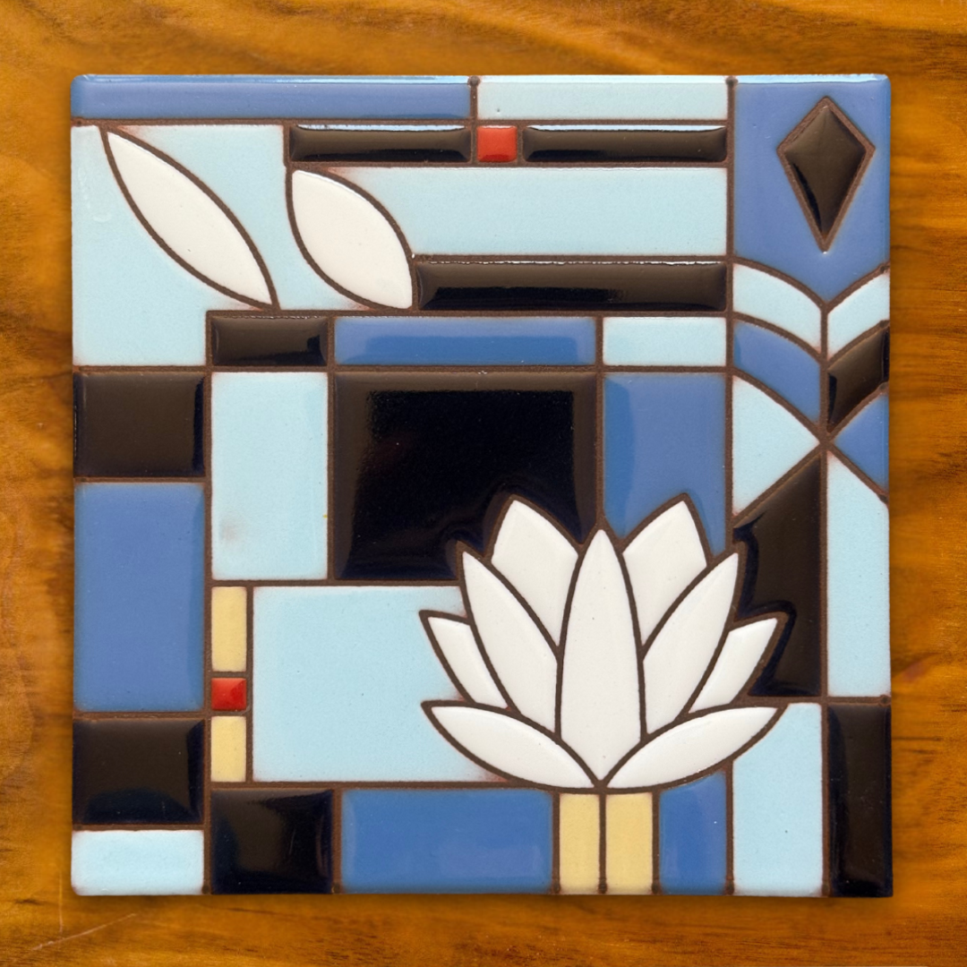 Frank Lloyd Wright© Waterlilies Tile Art Trivet | Art and Architecture lovers gift | Southwest Desert Art