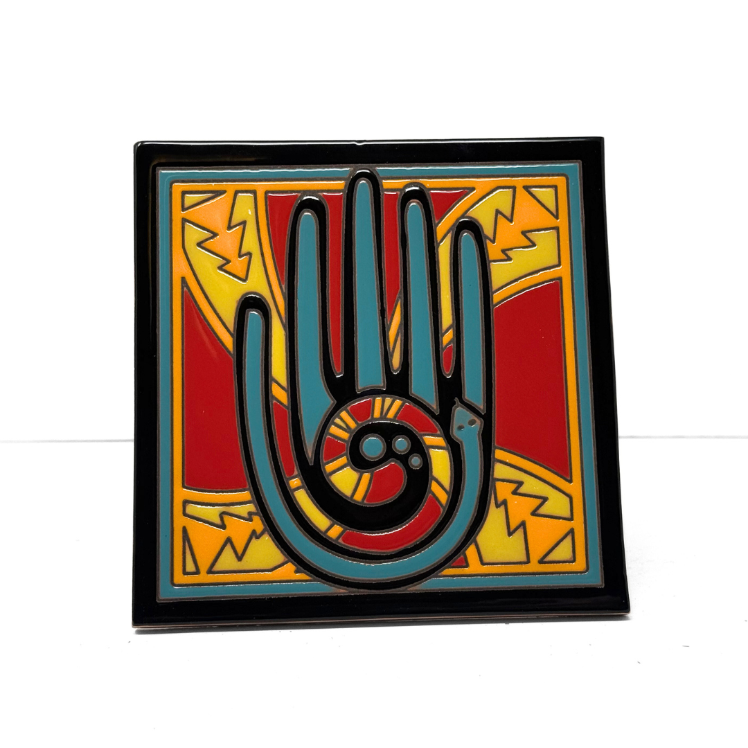 Healing Hand Tile - Southwestern Art - Arizona desert ceramic tile art gift