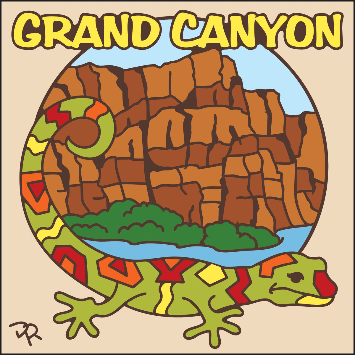 Grand Canyon Gecko Tile | Ceramic Art Trivet | Southwest Gift | Lizard & Gecko Art
