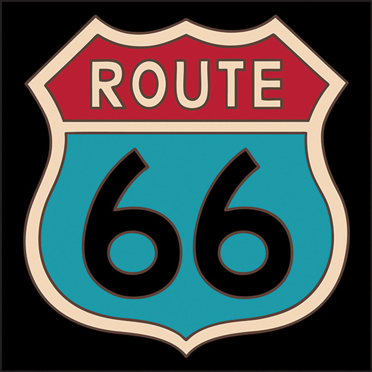 Route 66 Road Sign Tile | Ceramic Tile Trivet Art Gift | Travel Gift | Loose Ceramic Tile