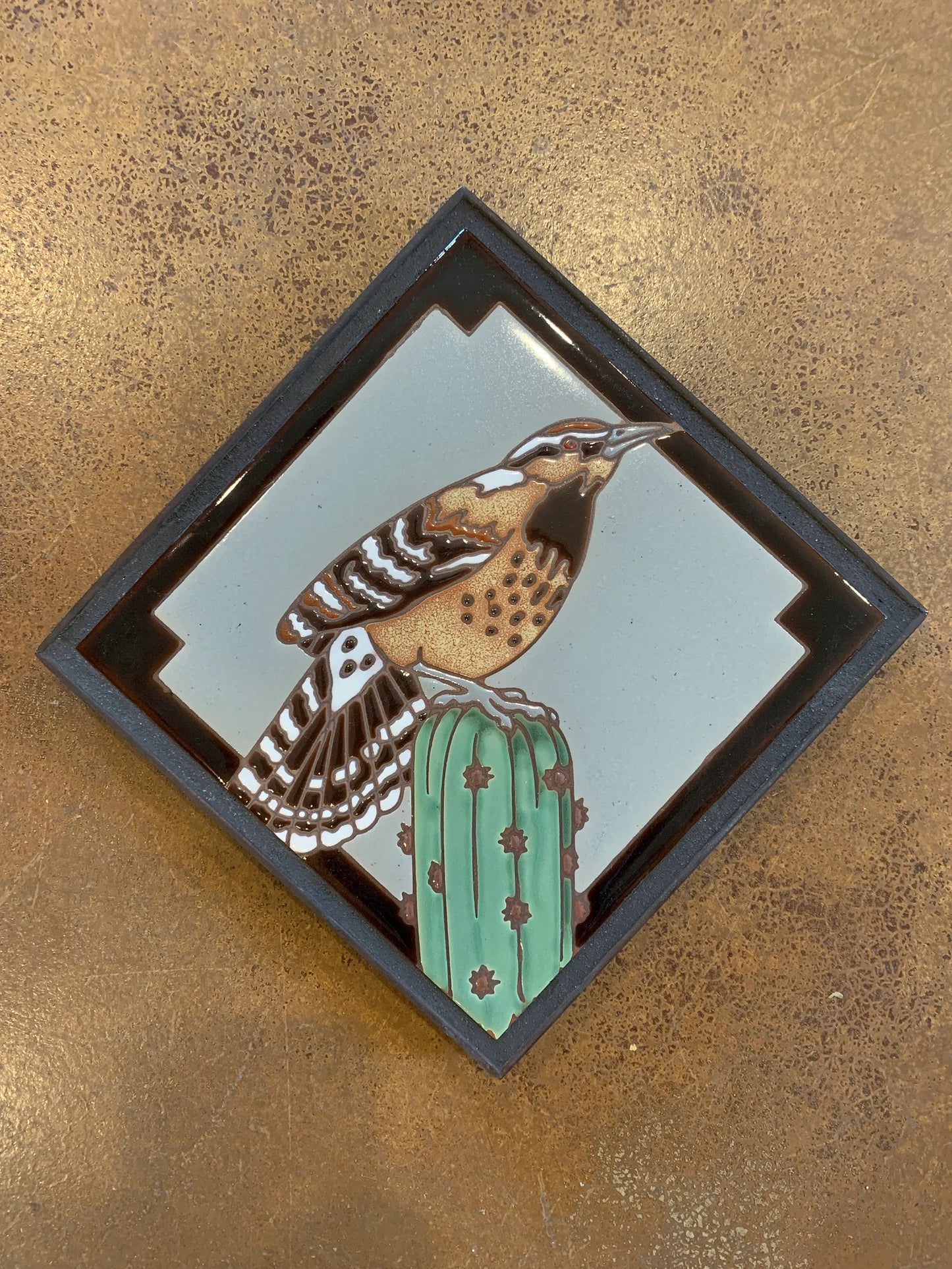 8x8 Cactus Wren Ceramic Tile