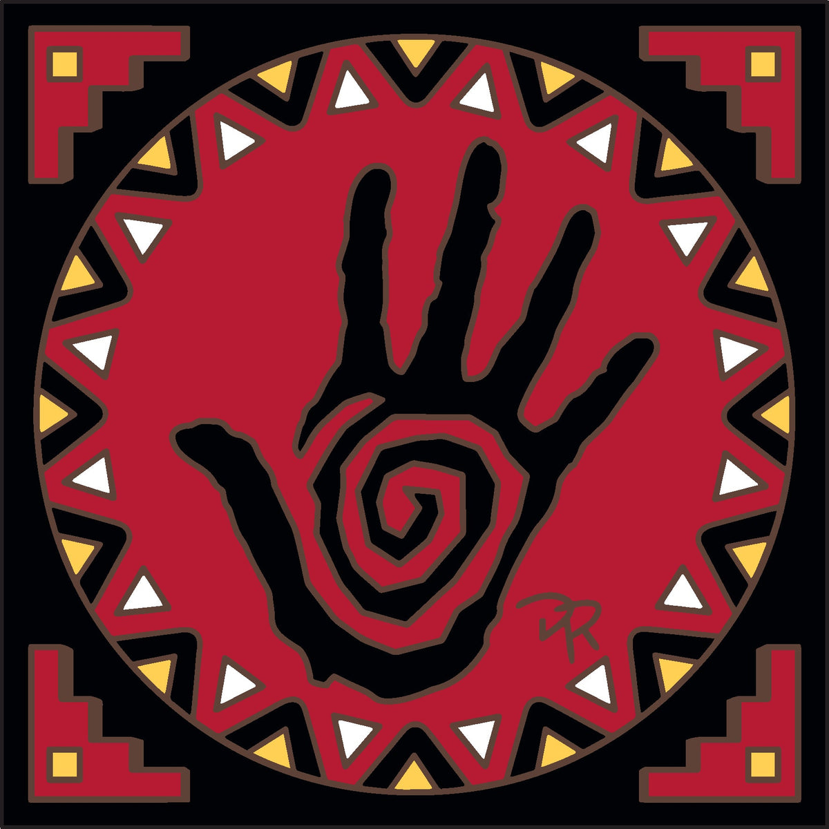 Healing Hand with Border Tile (9213), Earthtones Heritage Collection