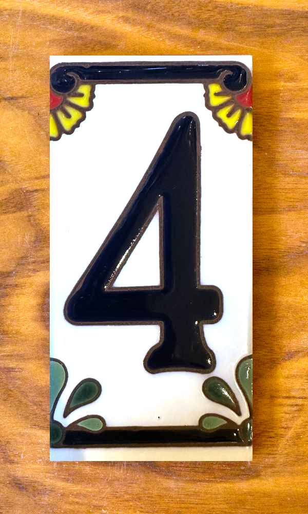 Calla Lilly: White Individual 3x6 House Number Tiles and End Caps