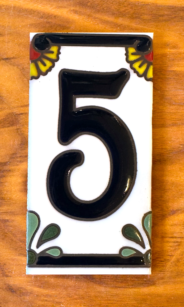 Calla Lilly: White Individual 3x6 House Number Tiles and End Caps