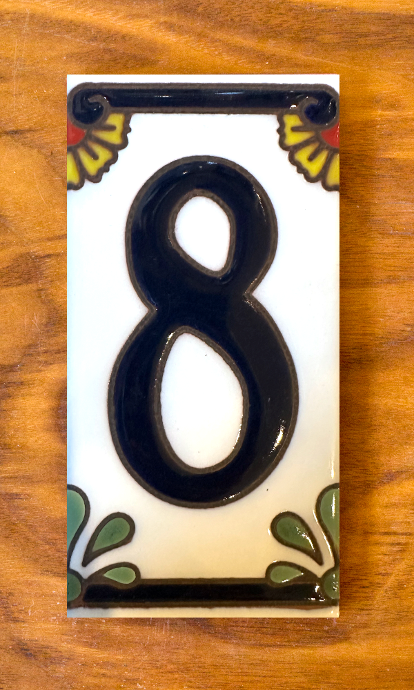 Calla Lilly: White Individual 3x6 House Number Tiles and End Caps