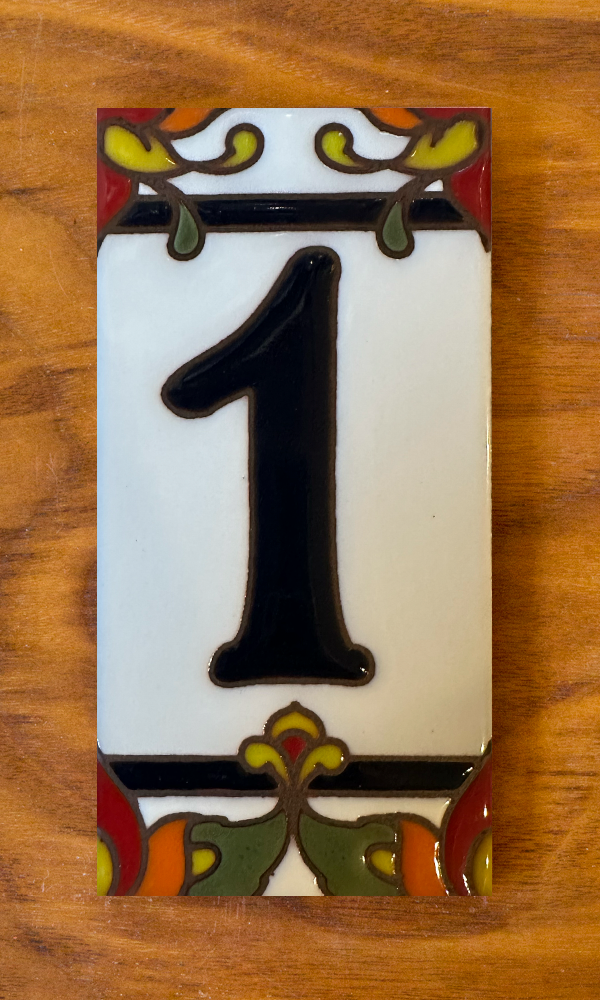 Vertical Framed House Number Set (Choose Design)