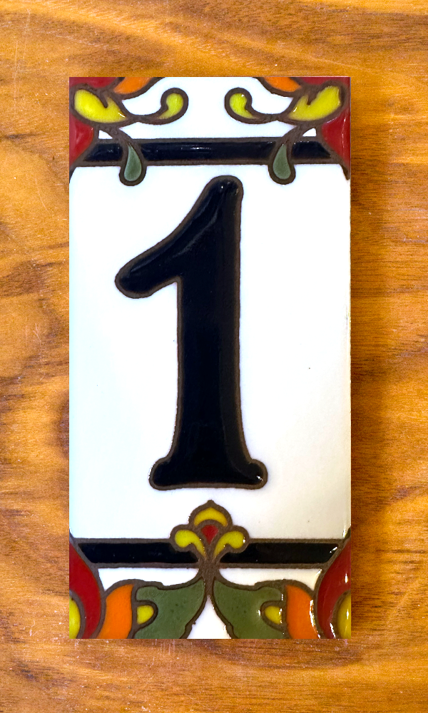 Talavera: White Individual 3x6 House Number Tiles and End Caps