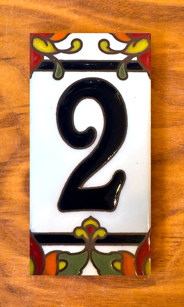 Talavera: White Individual 3x6 House Number Tiles and End Caps