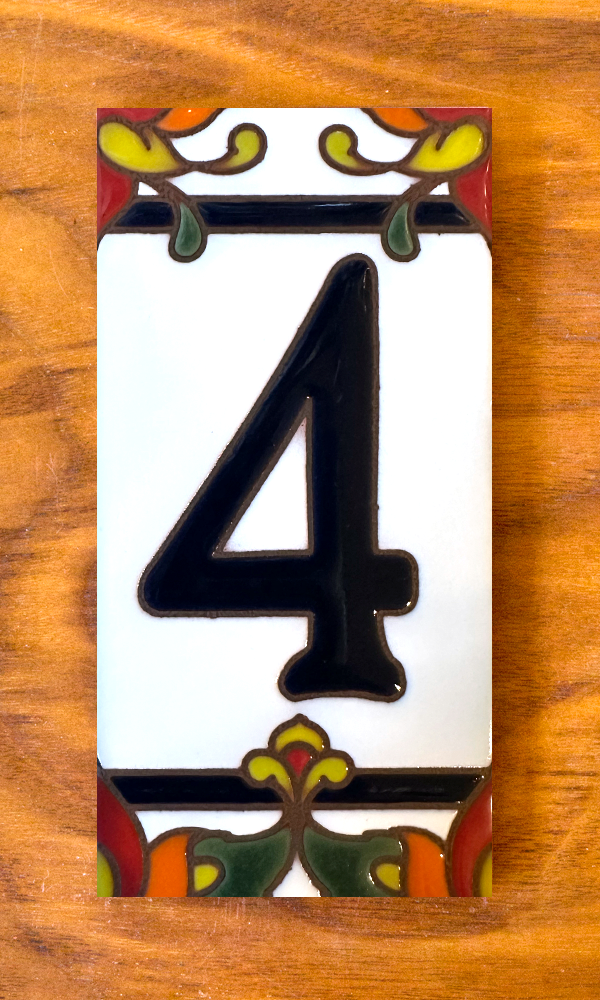 Talavera: White Individual 3x6 House Number Tiles and End Caps