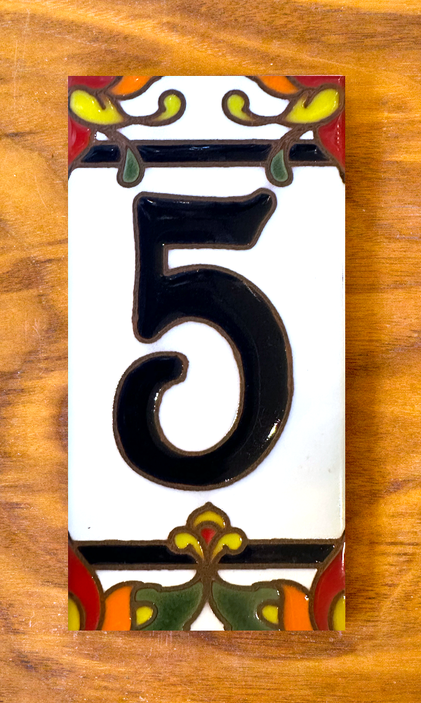 Talavera: White Individual 3x6 House Number Tiles and End Caps