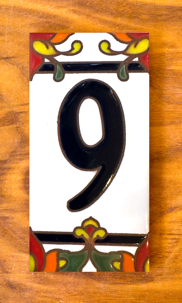 Talavera: White Individual 3x6 House Number Tiles and End Caps