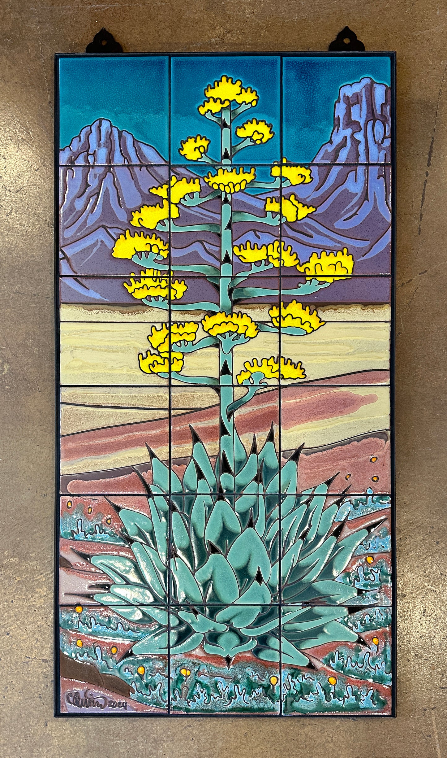 Century Plant with full Background Fine Art Tile Mural 18"x36"