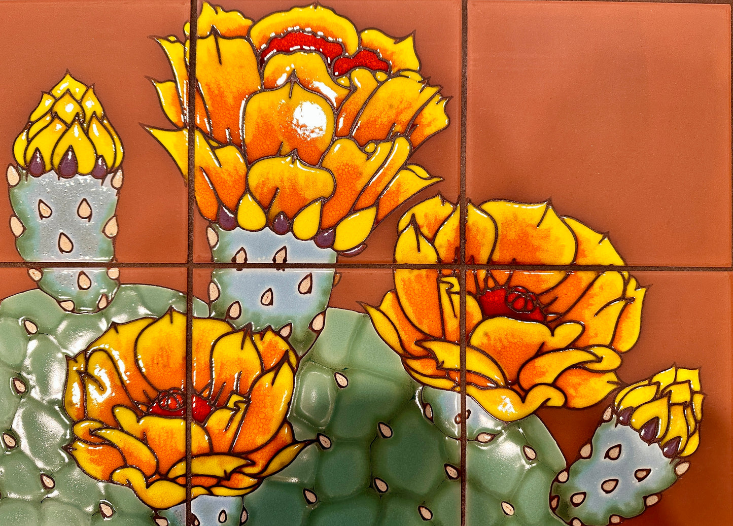 Prickly Pear 24x12 - Terra Cotta or Emerald