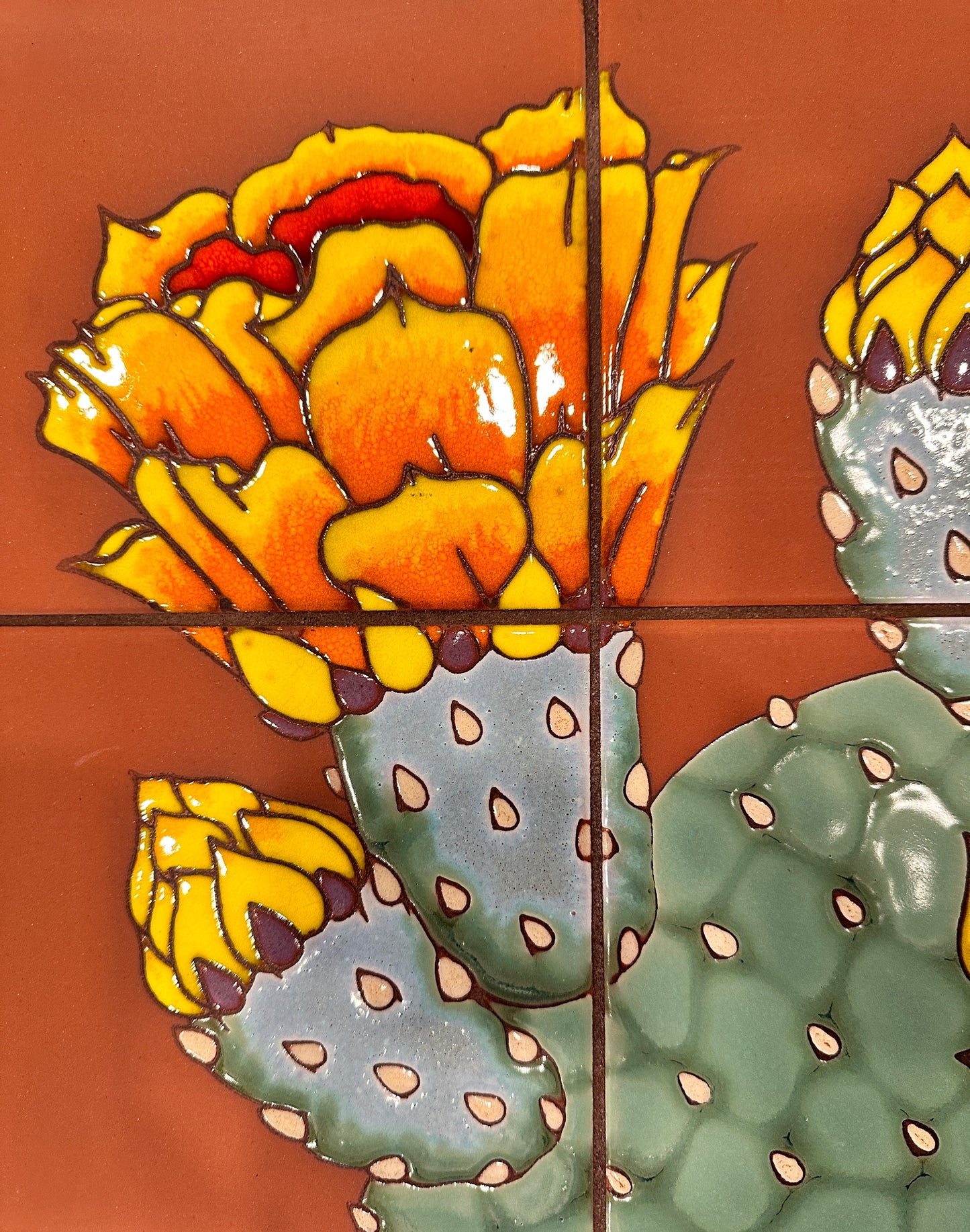 Prickly Pear 24x12 - Terra Cotta or Emerald