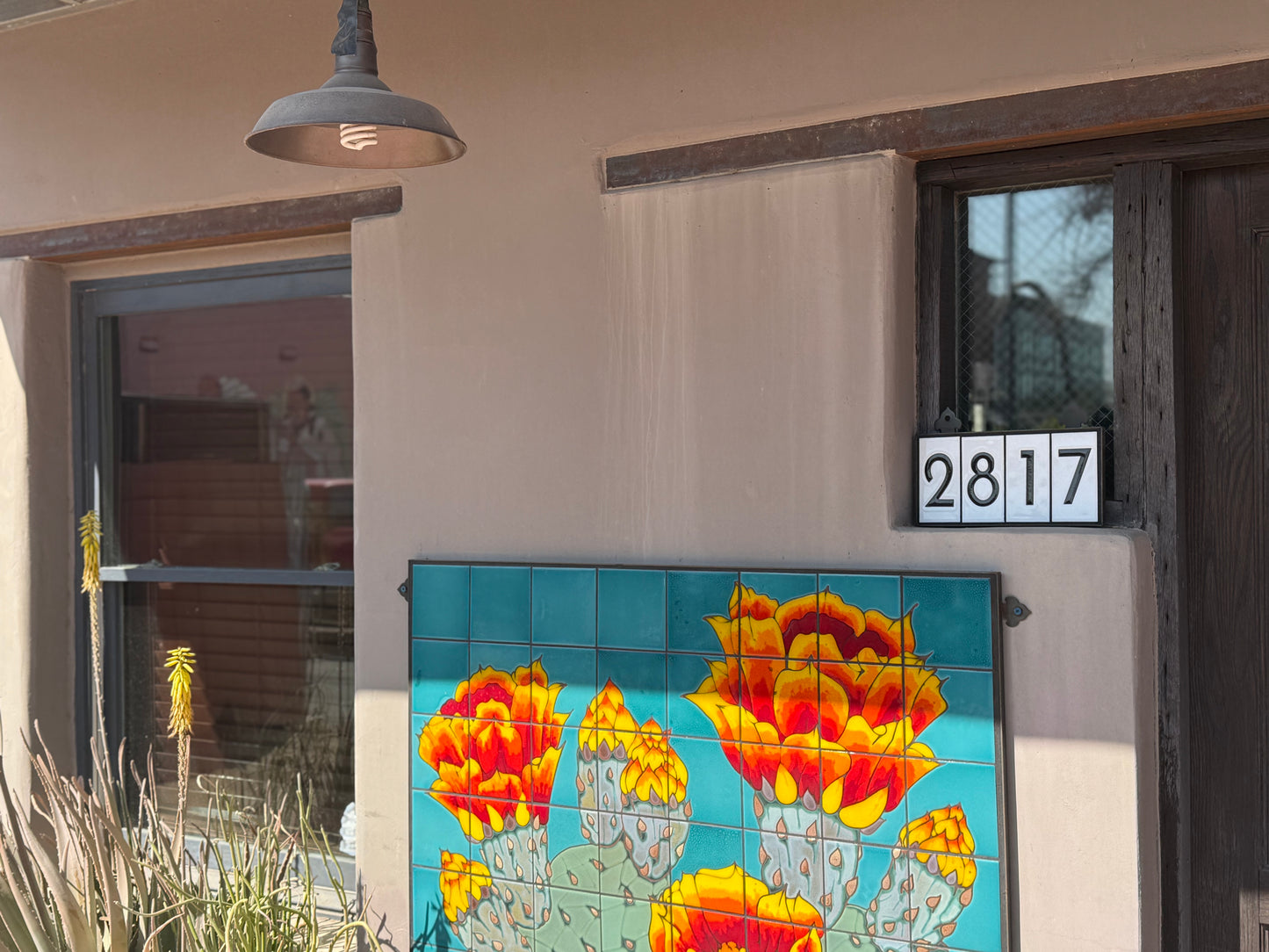 Custom Framed Tile House Number Set: Frank Lloyd Wright© - White