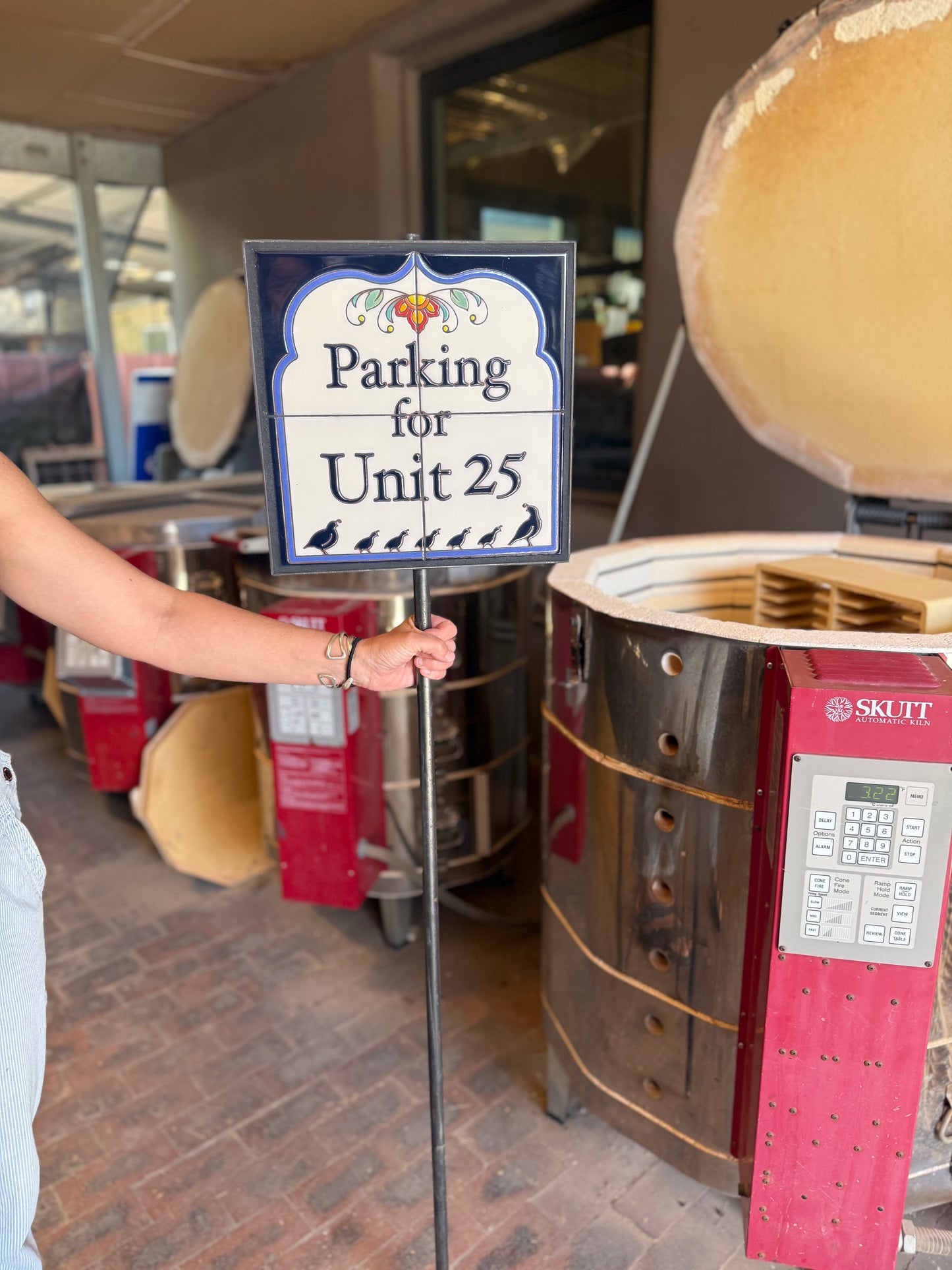 Custom Quail Parking Sign or House Sign: Framed w/ Personalized Text 12" wide by 12" tall | Desert Decor | Hand Glazed Tile | Weatherproof