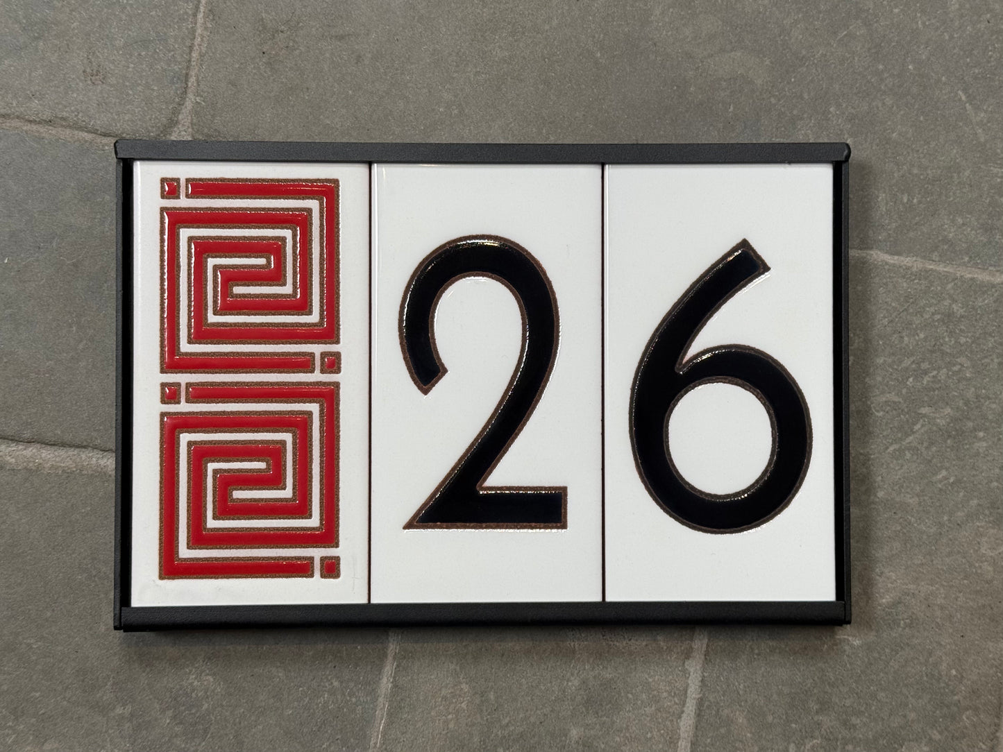 Custom Tile House Number Set: Frank Lloyd Wright© - White