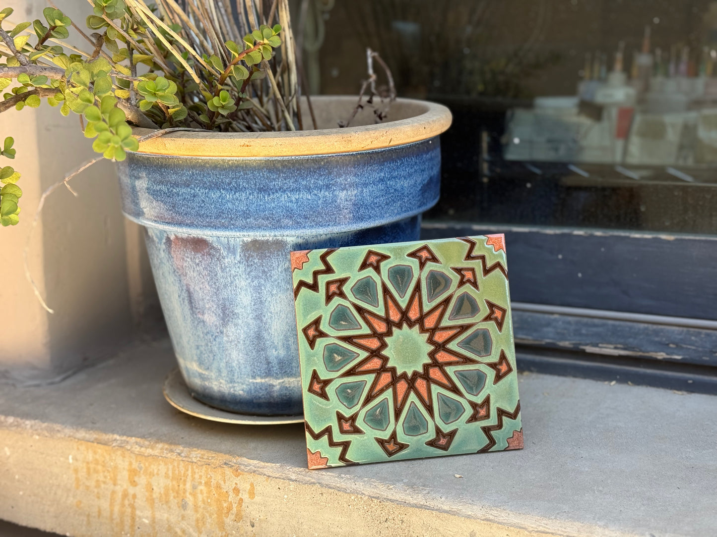 Alhambra Tile Art Trivet Geometric Colorful Gift Backsplash Ceramic Tile