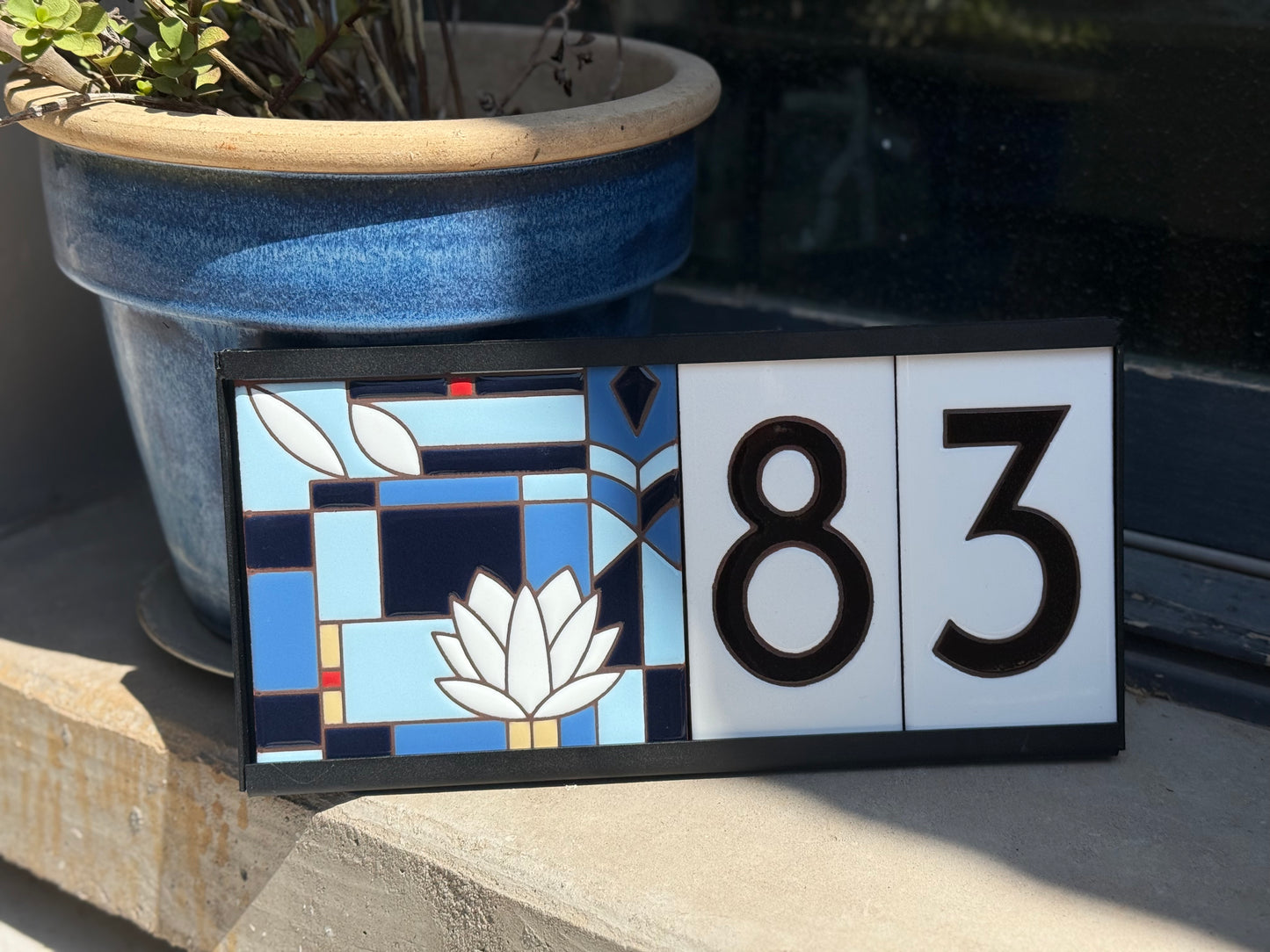 NEW STYLE! Metal Address Sign Frame for House Number Tiles **FRAME ONLY** Fits 3"x6"Tiles
