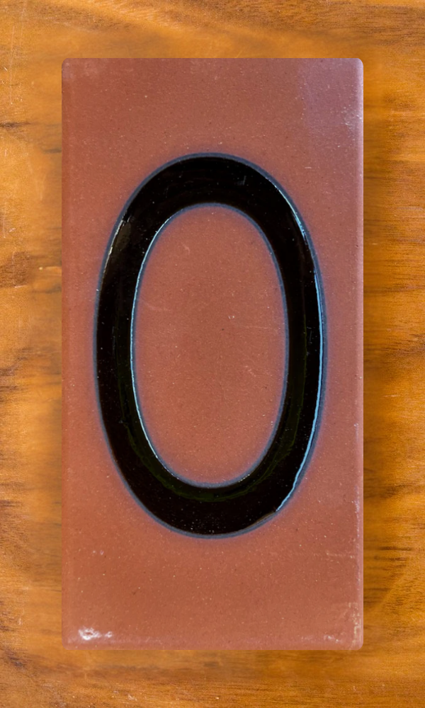 Frank Lloyd Wright© Individual 3x6 House Number Tiles - Terra Cotta Background
