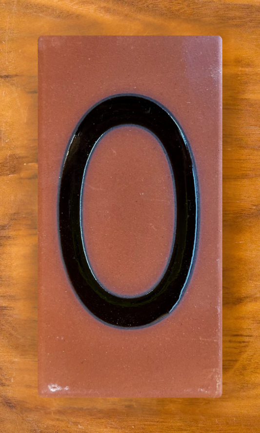 Frank Lloyd Wright© Individual 3x6 House Number Tiles - Terra Cotta Background