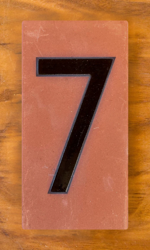 Frank Lloyd Wright© Individual 3x6 House Number Tiles - Terra Cotta Background