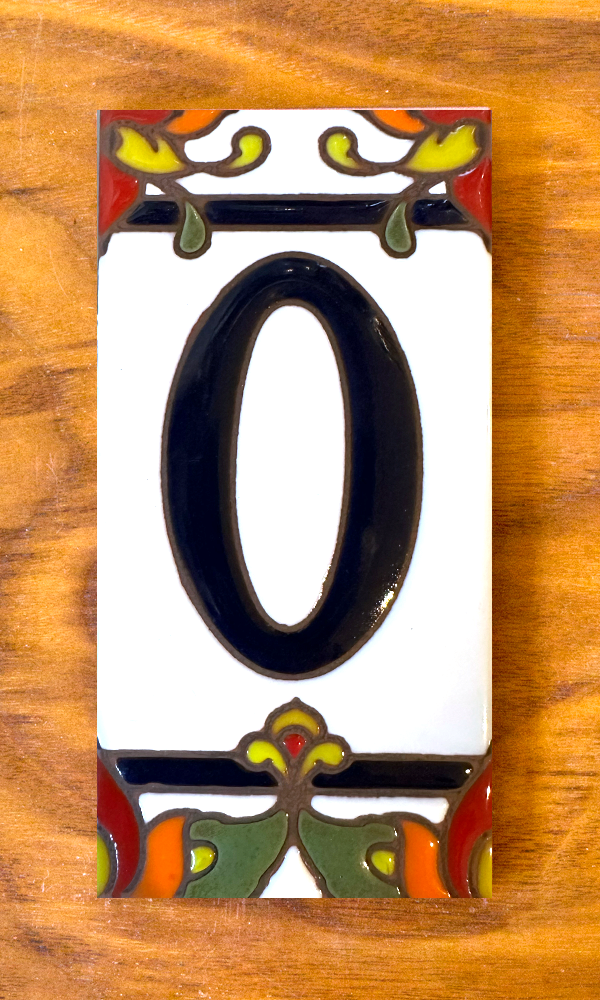 Talavera: White Individual 3x6 House Number Tiles and End Caps