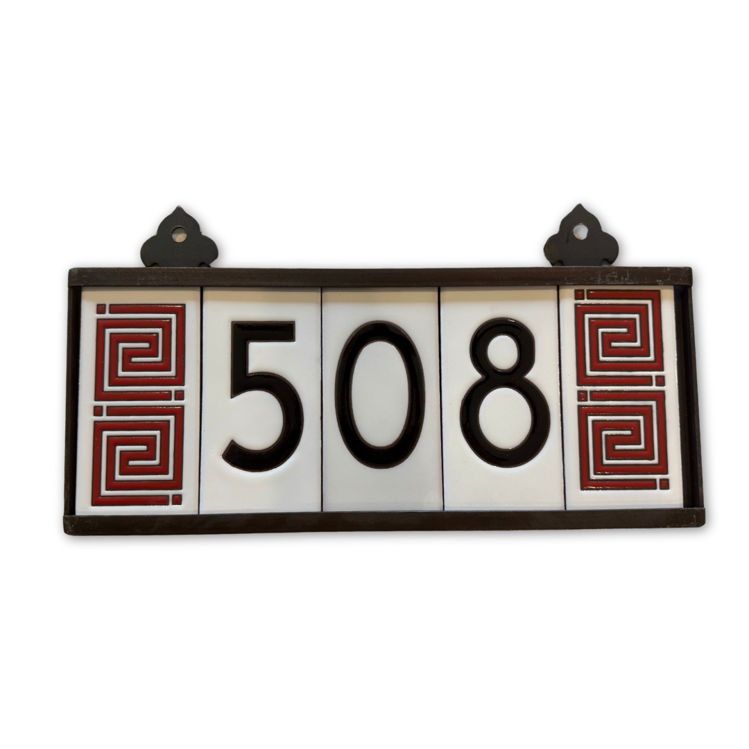 Frank Lloyd Wright© Individual 3x6 House Number Tiles - White Background