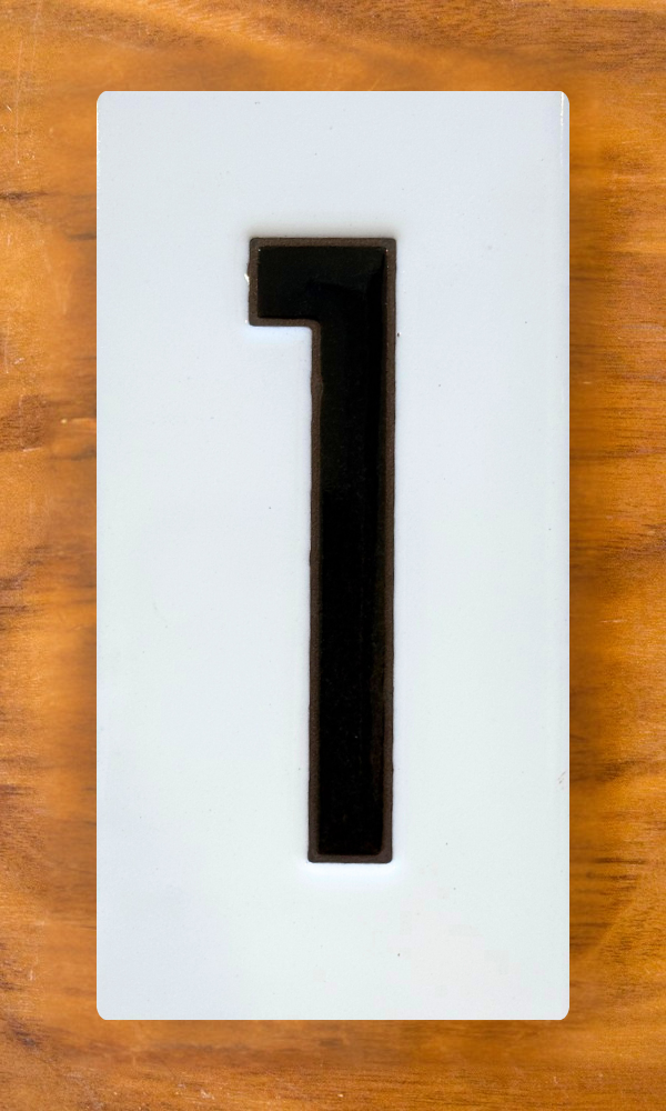Frank Lloyd Wright© Individual 3x6 House Number Tiles - White Background