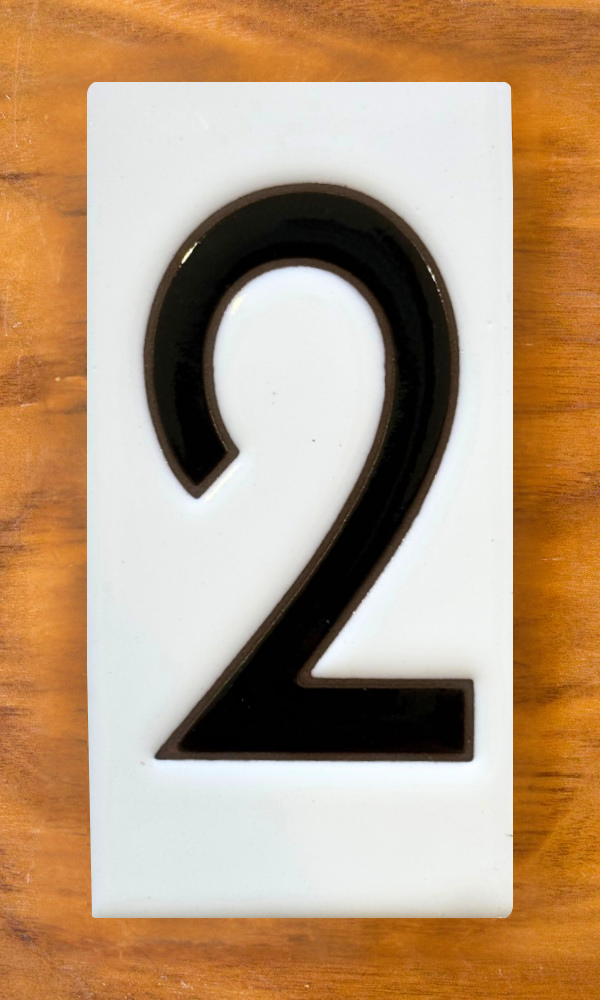 Frank Lloyd Wright© Individual 3x6 House Number Tiles - White Background