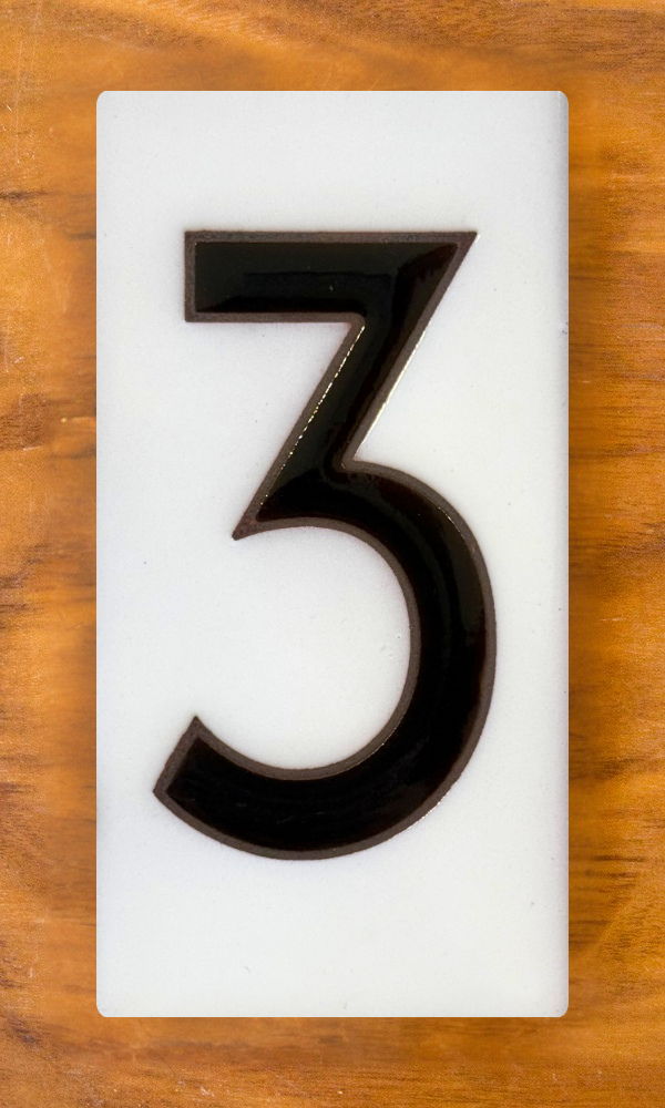 Frank Lloyd Wright© Individual 3x6 House Number Tiles - White Background