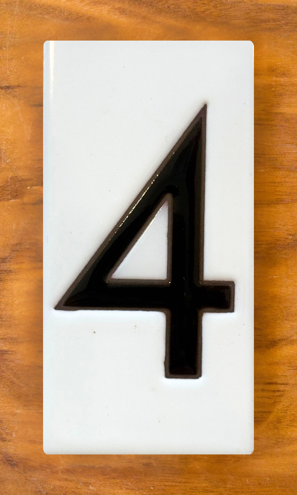 Frank Lloyd Wright© Individual 3x6 House Number Tiles - White Background