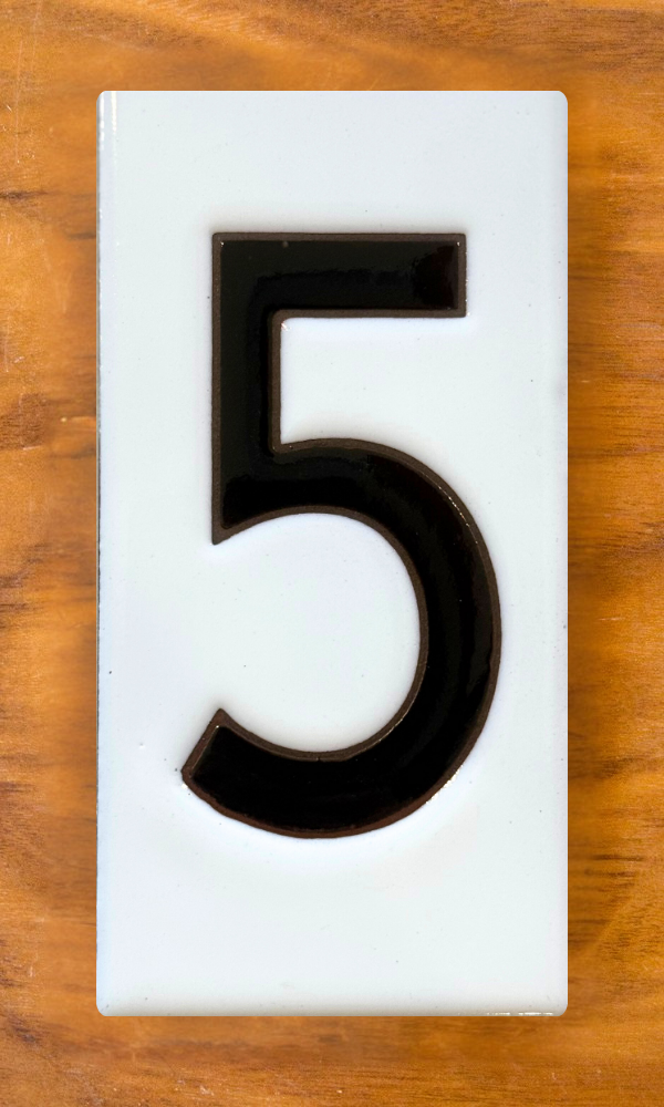 Frank Lloyd Wright© Individual 3x6 House Number Tiles - White Background