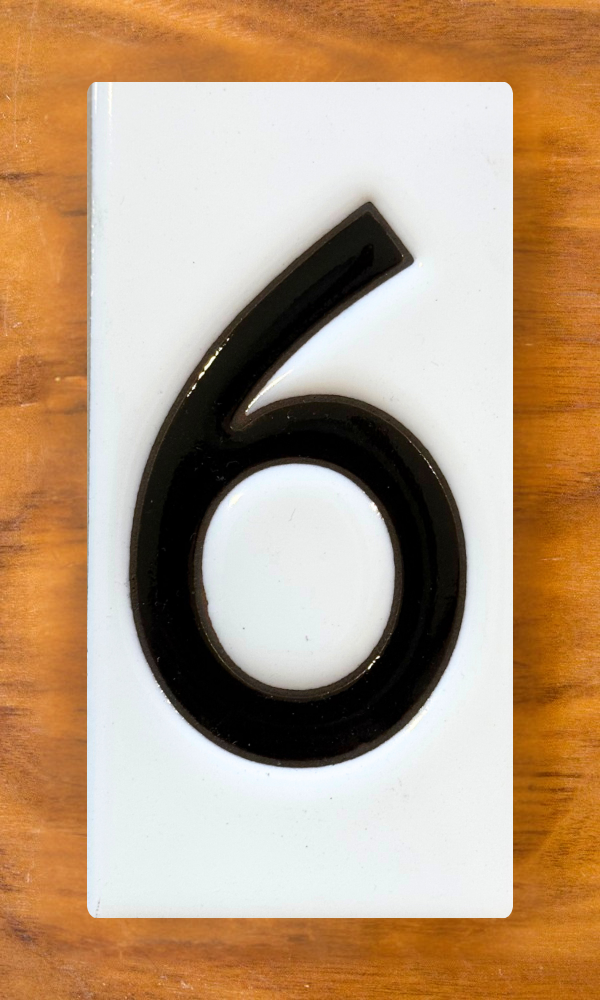Frank Lloyd Wright© Individual 3x6 House Number Tiles - White Background