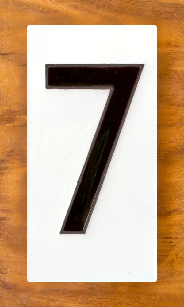 Frank Lloyd Wright© Individual 3x6 House Number Tiles - White Background