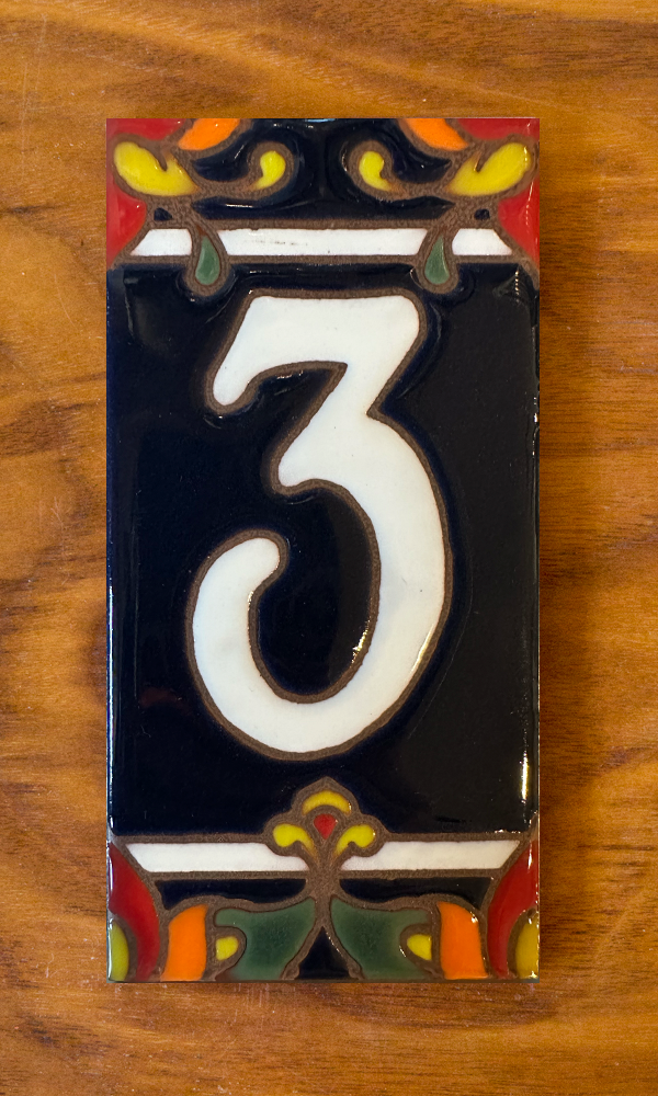 Talavera: Blue Individual 3x6 House Number Tiles