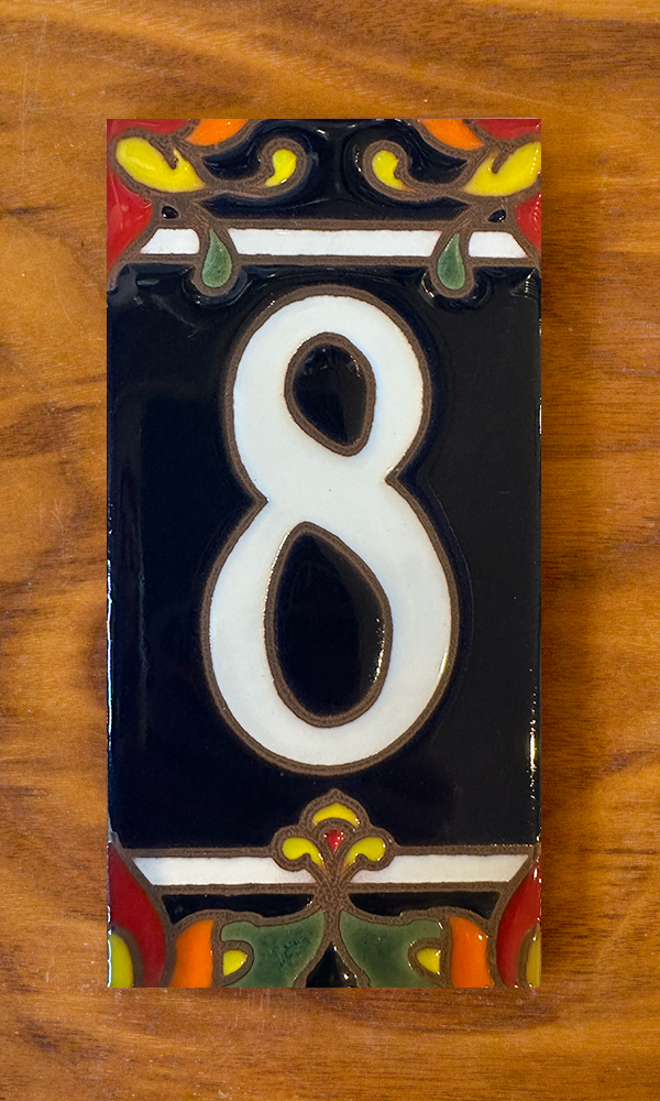 Talavera: Blue Individual 3x6 House Number Tiles