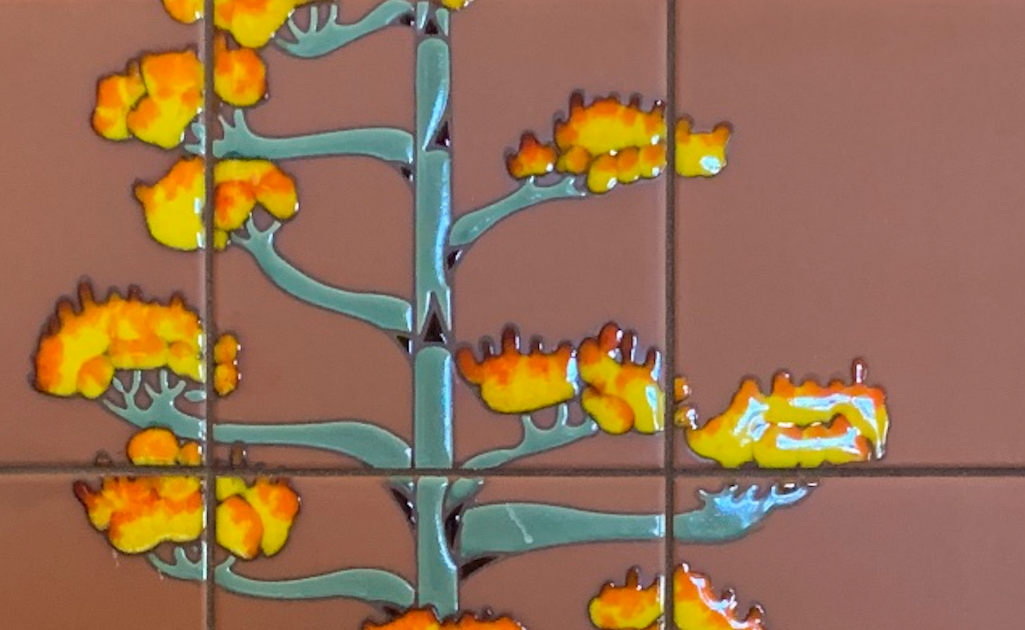 Century Plant on Terra Cotta Fine Art Tile Mural 18"x36"