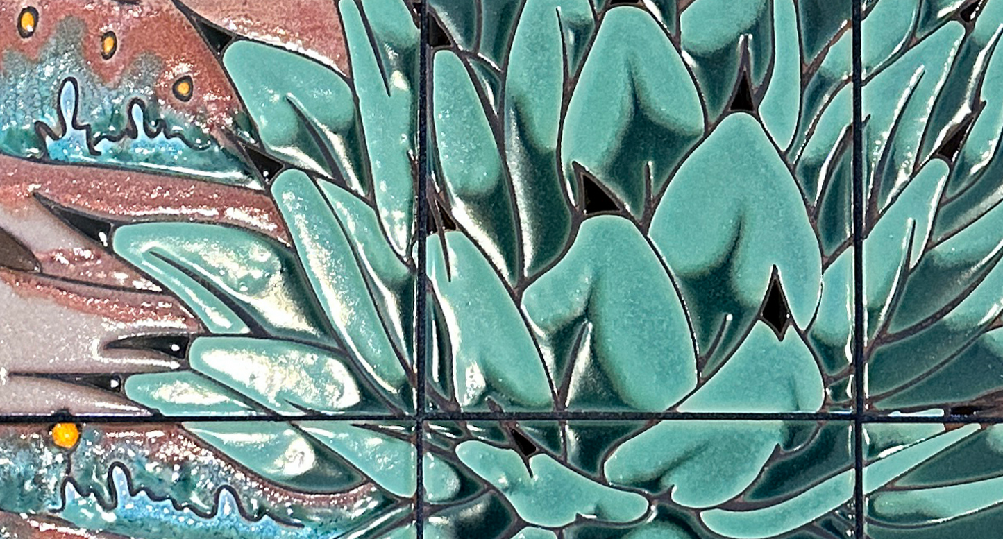 Century Plant with full Background Fine Art Tile Mural 18"x36"